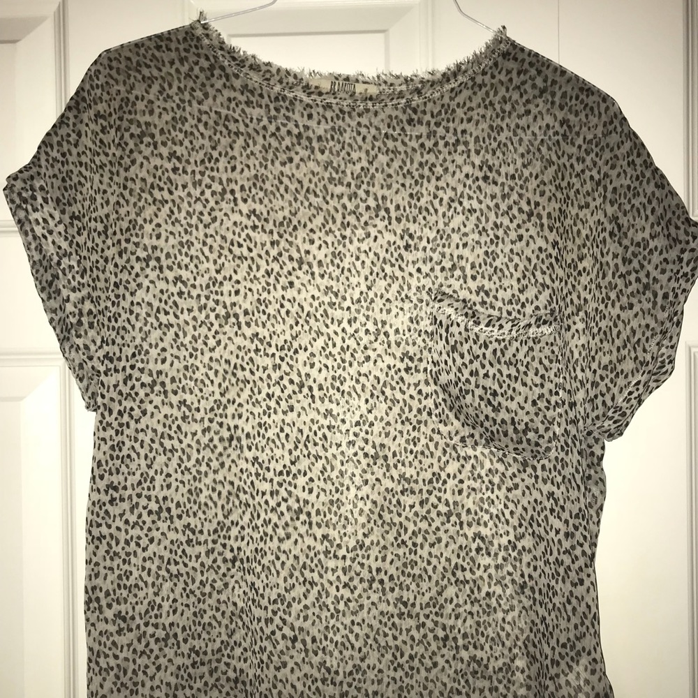 BB DAKOTA see thru black and white cheetah top